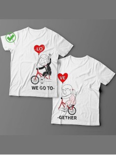 Футболки для двоих со смешными надписями с принтом We go together/Парные для влюбленных
