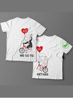 Футболки для двоих со смешными надписями с принтом We go together/Парные для влюбленных