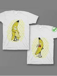 Футболки для двоих со смешными надписями с принтом Смешные бананы/Парные для влюбленных