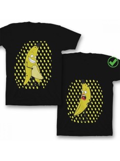Футболки для двоих со смешными надписями с принтом Смешные бананы/Парные для влюбленных