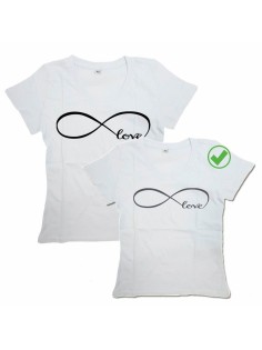 Футболки для двоих со смешными надписями Знак бесконечности Love/Парные для влюбленных