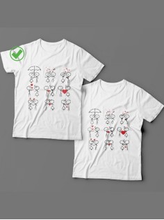 Парные футболки для молодоженов и для двоих влюбленных для мужа и жены со смешными рисунками