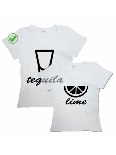 Футболки для двоих с принтом Текила & Лайм/Парные для влюбленных