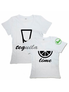 Футболки для двоих с принтом Текила & Лайм/Парные для влюбленных
