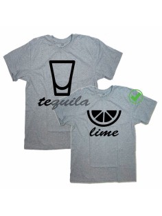 Футболки для двоих с принтом Текила & Лайм/Парные для влюбленных