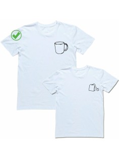 Парные футболки для мужа и жены, для парня и девушки/для двоих с принтом Чашка&Чай