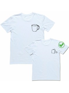Парные футболки для мужа и жены, для парня и девушки/для двоих с принтом Чашка&Чай