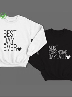 Парные свитшоты с принтами Best day ever