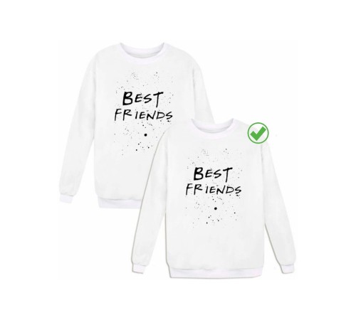 Парные свитшоты с принтами Best friends