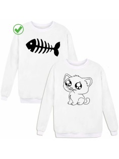 Парные свитшоты с надписью Cat&fish