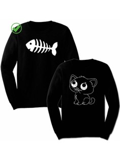 Парные свитшоты с надписью Cat&fish