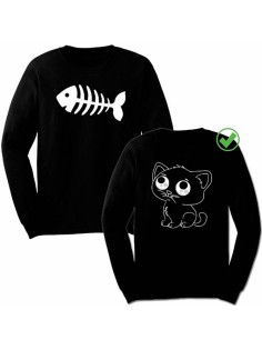 Парные свитшоты с надписью Cat&fish