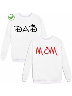 Парные свитшоты с надписью Dad&mom