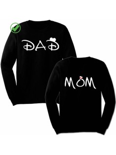 Парные свитшоты с надписью Dad&mom