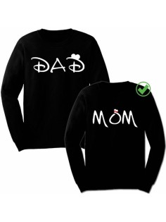 Парные свитшоты с надписью Dad&mom