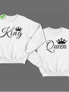 Парные свитшоты с принтами King&Queen