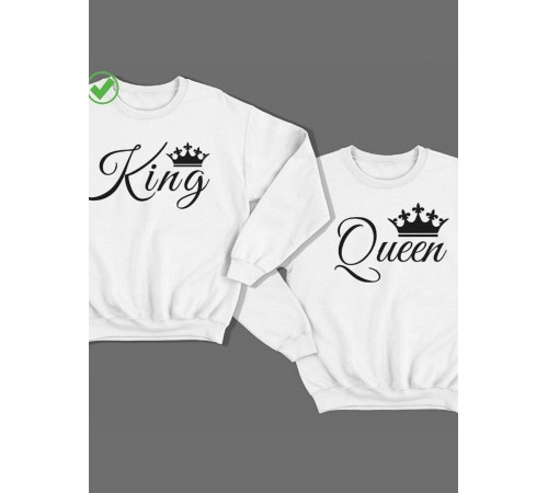 Парные свитшоты с принтами King&Queen