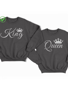Парные свитшоты с принтами King&Queen
