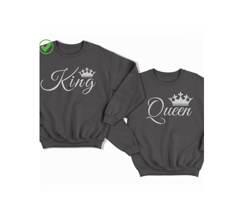 Парные свитшоты с принтами King&Queen