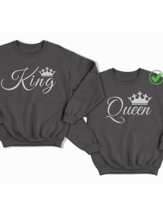 Парные свитшоты с принтами King&Queen