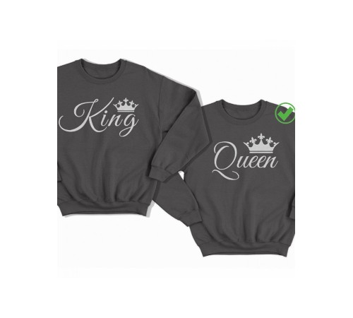 Парные свитшоты с принтами King&Queen