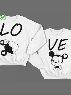 Парные свитшоты с принтами Love