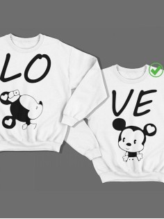 Парные свитшоты с принтами Love