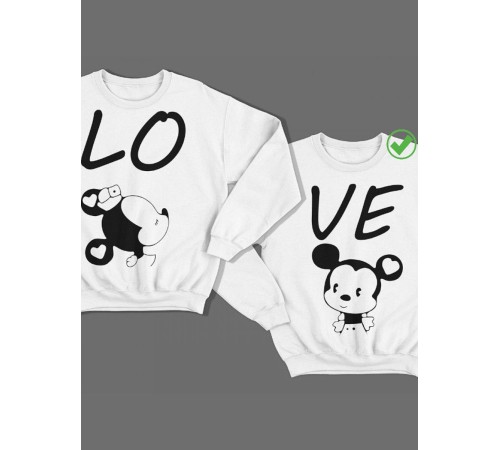 Парные свитшоты с принтами Love