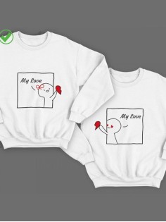 Парные свитшоты с принтами My love
