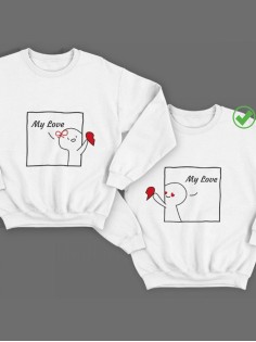 Парные свитшоты с принтами My love