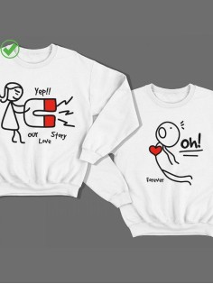 Парные свитшоты с принтом Our love story