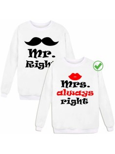 Свитшоты Mr right& Mrs always right