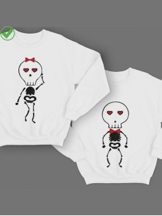 Смешные парные свитшоты Скелетики