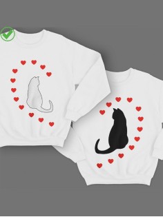 Парные свишоты Кошечки&Сердечки