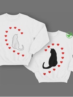 Парные свишоты Кошечки&Сердечки