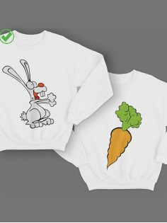Парные свитшоты Кролик&морковь