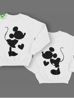 Парные свитшоты с надписью Микки&Минни