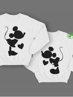 Парные свитшоты с надписью Микки&Минни