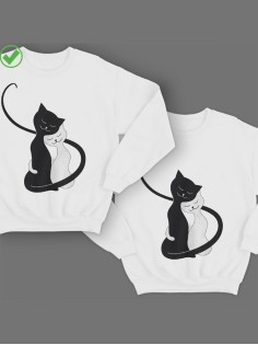 Парные свишоты Обнимающиеся коты