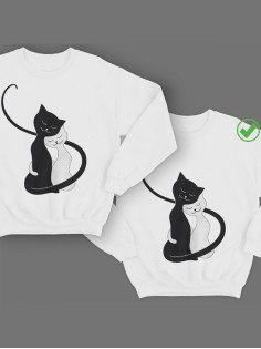 Парные свишоты Обнимающиеся коты