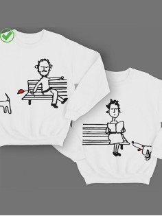 Парные свишоты Парочка на скамье