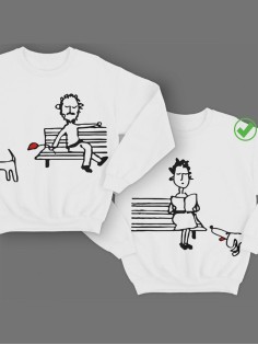 Парные свишоты Парочка на скамье