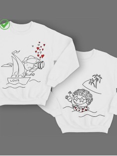 Парные свишоты с принтом Пират&Туристка