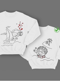 Парные свишоты с принтом Пират&Туристка