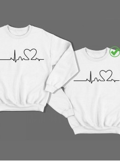 Парные свишоты с принтом Ритм сердца
