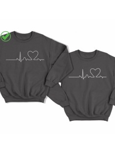 Парные свишоты с принтом Ритм сердца