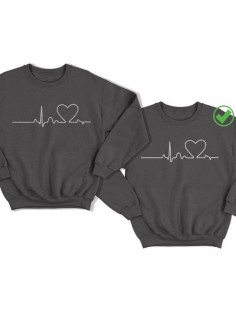 Парные свишоты с принтом Ритм сердца