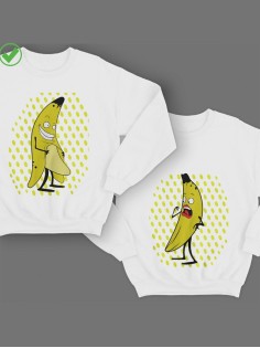 Парные свитшоты с принтом Смешные бананы
