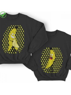 Парные свитшоты с принтом Смешные бананы