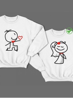 Парные свитшоты с принтом Жених& Невеста